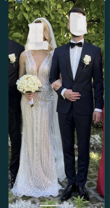 Rochie mireasa sirena cu paiete Christina Andrei