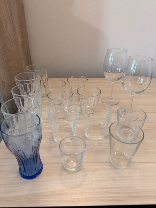 Wine glasses and whiskey glasses