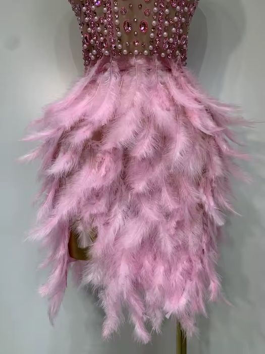 Rochie bijuterie cu pene