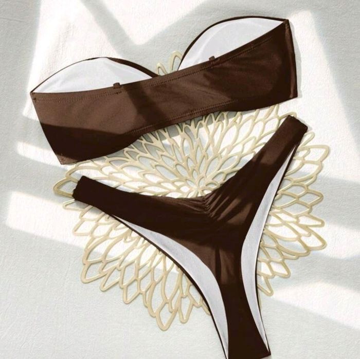 Дамски бански в кафяво