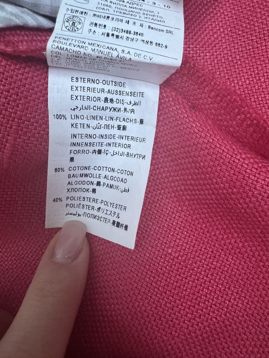 Sacou Benetton,100% in,fucsia,stare impecabilă