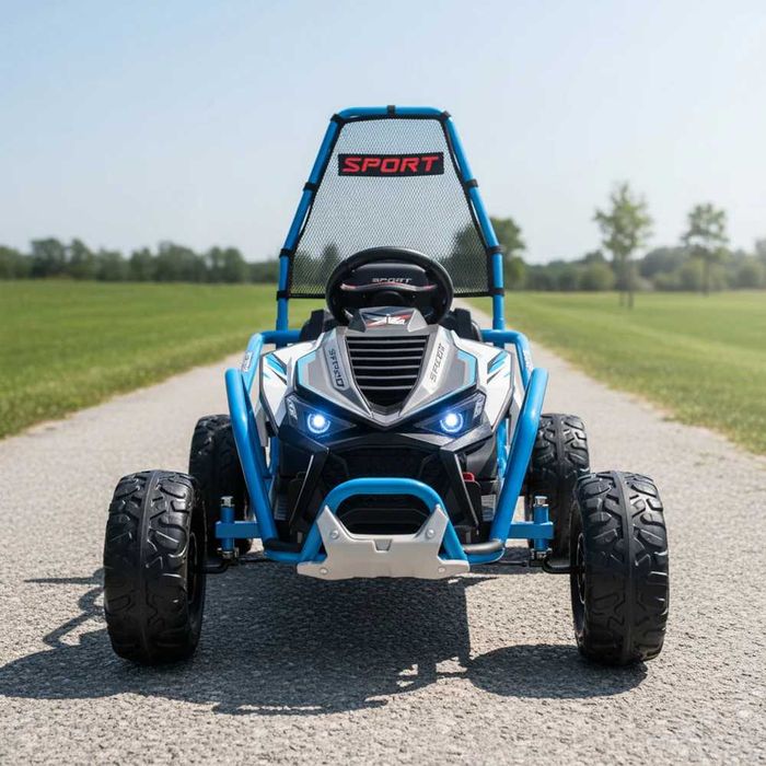 Go-Kart electric cu functie DRIFT 2x 150W 24V 10Ah scaun tapitat Blue