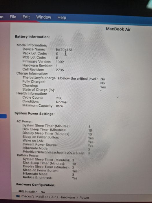 Macbook Air 13 M1 16/256gb 238 cicluri Amanet Lazar Crangasi 40623