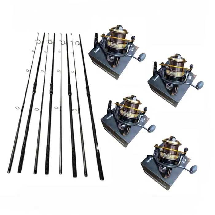 SET 4 Lansete FL LEGEND 3.60 m 3.75 Lbs+ 4 Mulinete Wind Blade GB 8000