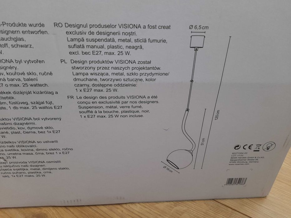 Лампа за таван висяща, дизайнерски абажур KIAN VISIONA