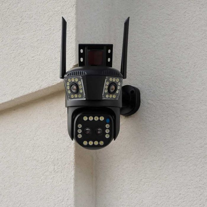 Тройна Smart WiFi безжична IP камера с 12MP и нощно виждане