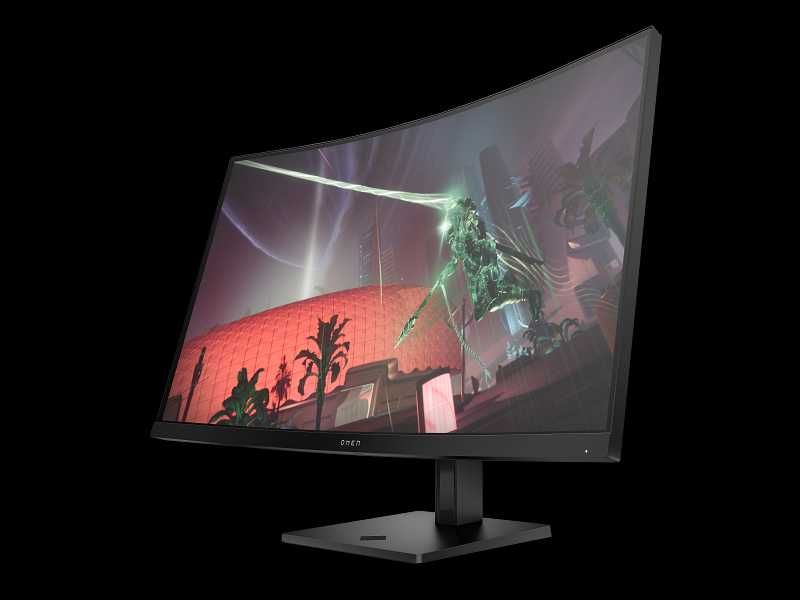 Mонитор, HP, OMEN 32c, 31.5", QHD, 165Hz, черен, регулируем, 2560x1440