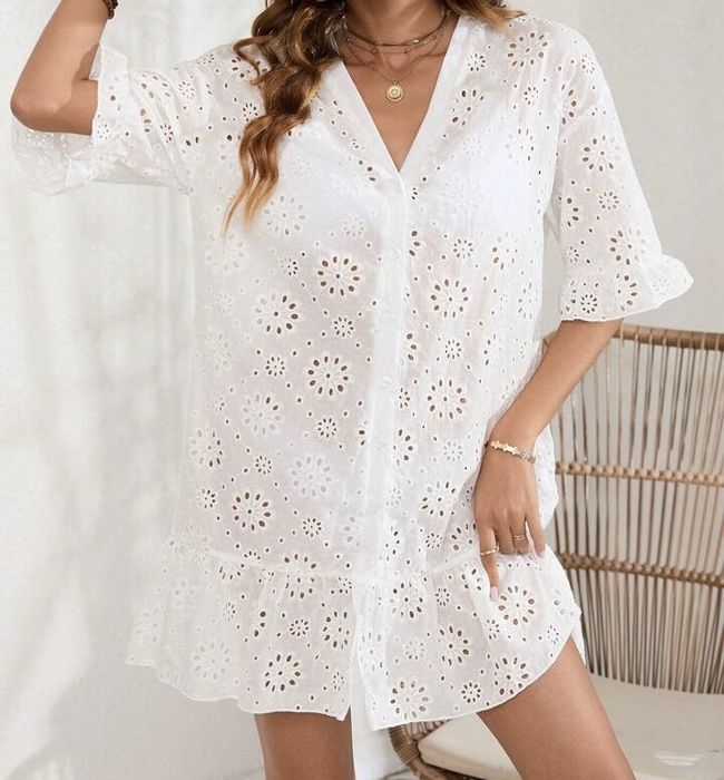 Плажна риза в бяло