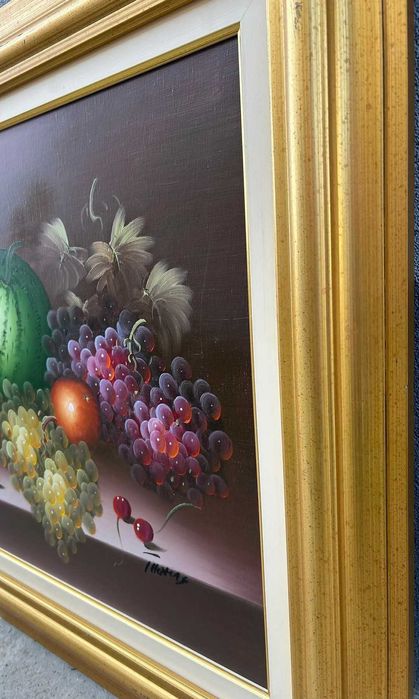 Tablou Natura Statică cu Fructe pictura ulei pe pânză, înrămat 70x90cm