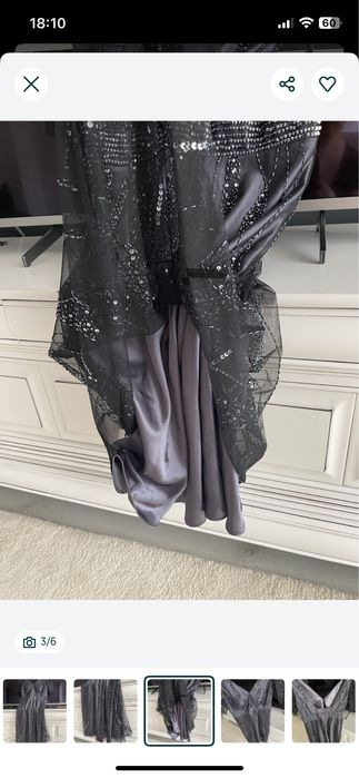 Rochie cocktail neagra cu paiete