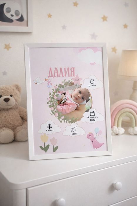 Бебешка визитка с данни