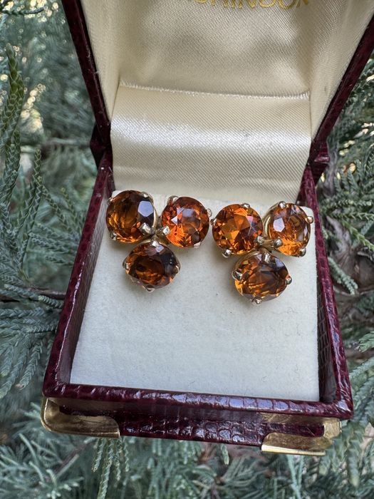 Cercei din aur si citrine