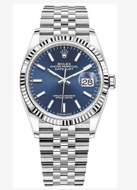 Rolex Datejust 36mm Steel and White Gold Синие 126234