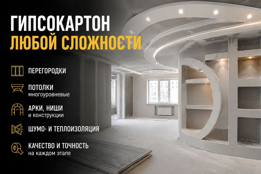 Монтаж гипсокартона