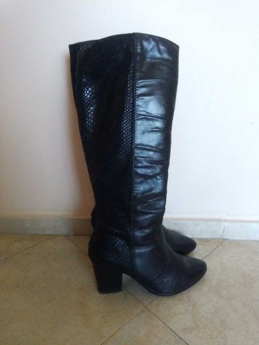 Високи ботуши естествена кожа