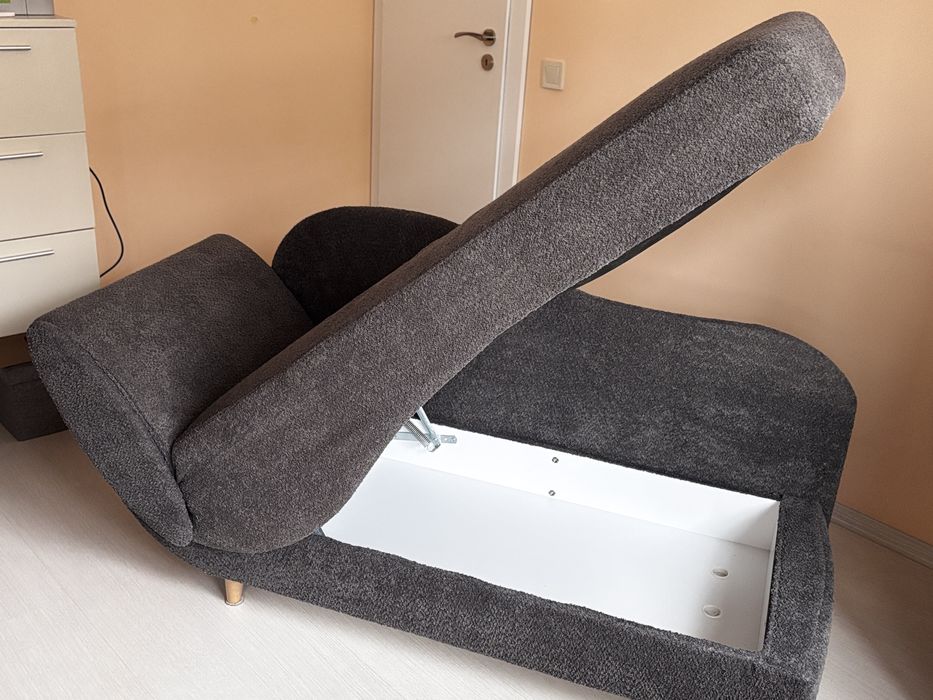 Канапе с ракла , сив , ляв