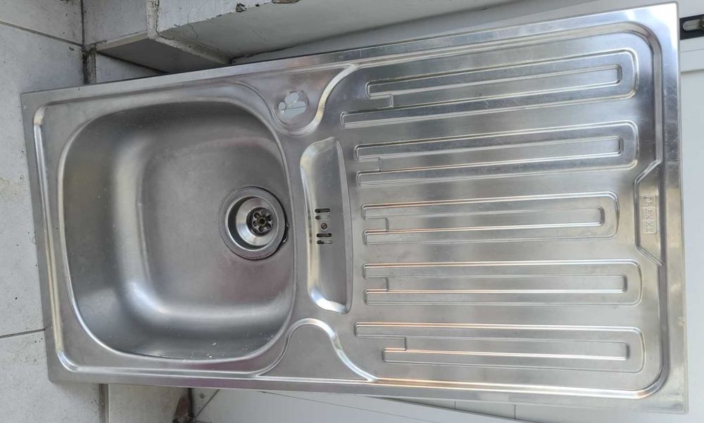 Кухненска мивка за вграждане - инокс. Чисто нова. 100х50х24см