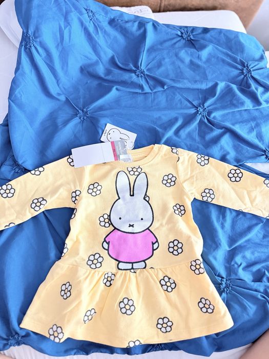 Rochiță bebe Sinsay Miffy 6-9 luni nouă cu etichetă galbenă