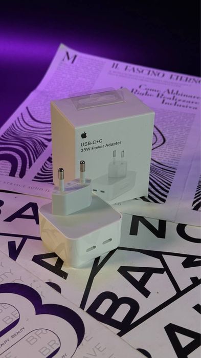 Комплект зарядка для iphone 35W с 2 портами проводами Оригинал