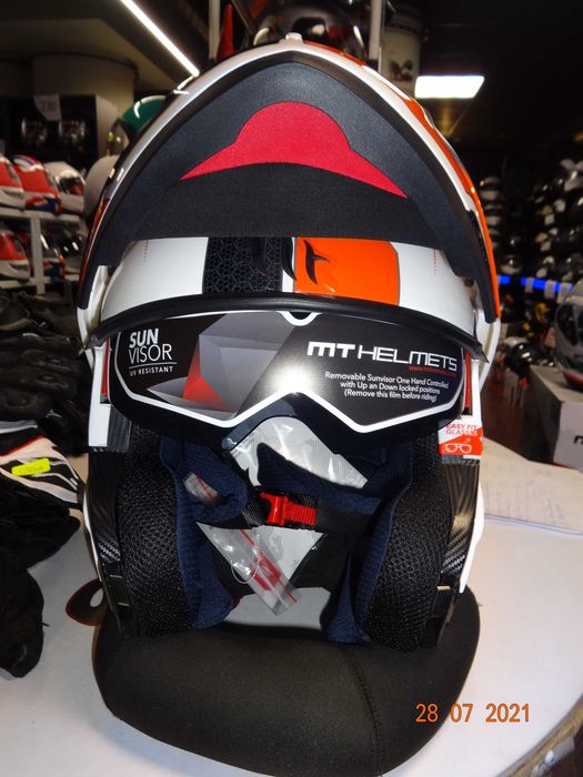 каска MT Helmets ATOM SV модуларна мото каска тъмни очила