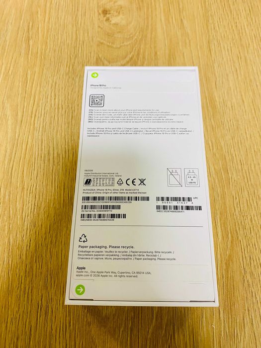 ЧИСТО НОВ !!! НЕРАЗПЕЧАТАН !!!  Apple iPhone 18 Pro, 2TB, 5G, Silver, ЗОРА