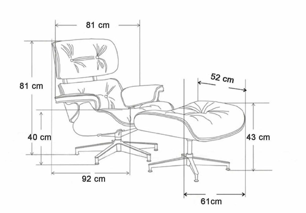 Fotoliu și taburet replica Eames Lounge Chair, studio, cabinet, birou