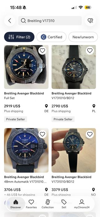 Breitling Avenger V17310 Blackbird 48mm Titanium