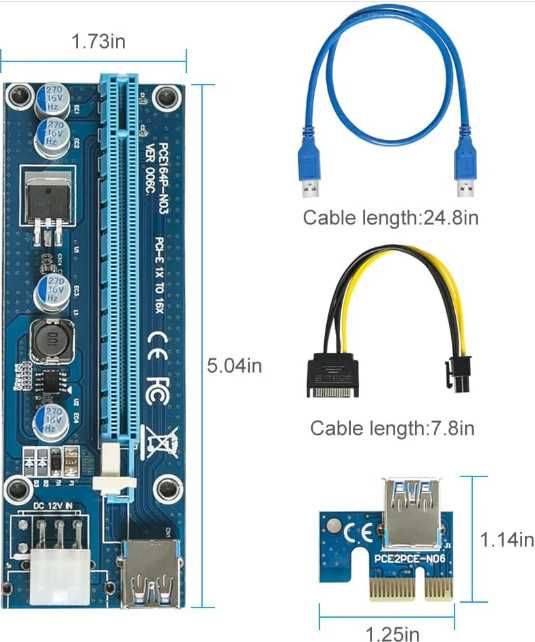 VICTONY PCIe Riser Mining Card, екстендер за майнинг