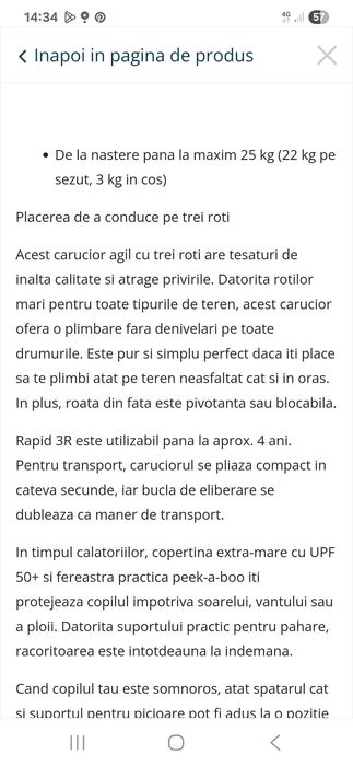 Vând căruț Hauck Rapid