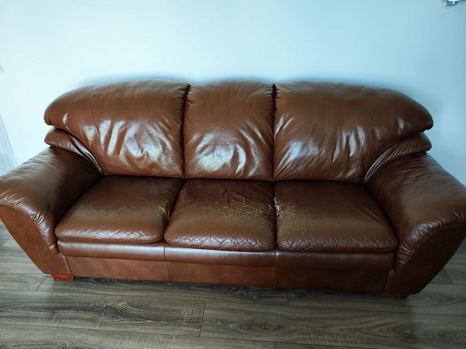 Canapea si fotolii set mobexpert piele naturala lemn masiv