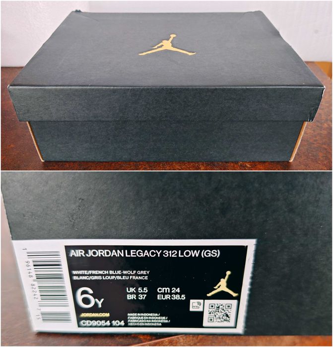 Nike Air Jordan Legacy 312 Low 38.5 ти номер 24.0 см стелка чисто нови