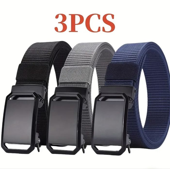 Мъжки тактически плетен колан с автоматична катарама/Работно-ежедневен