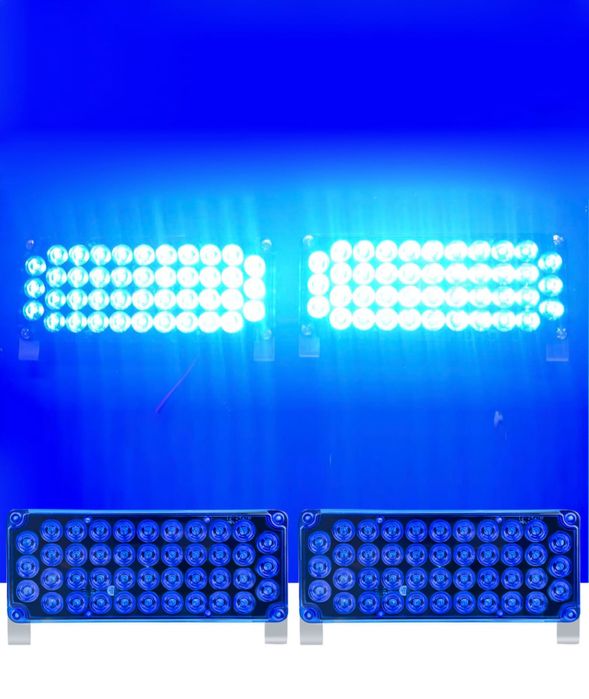 Сигнална LED лампа за външен монтаж 12/24V блиц, син