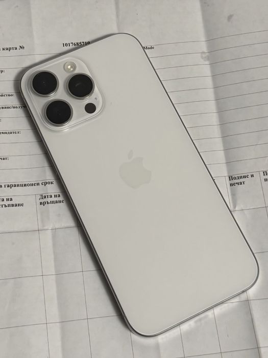 КАТО НОВ 256GB iPhone 16 Pro Max Гаранция A1 2027г. White | Бял