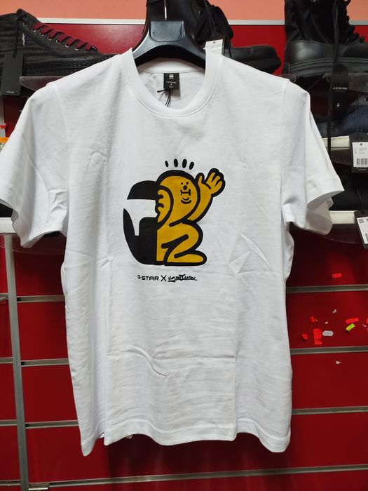 Оригинална тениска G-Star Raw Figure Loose S M нова мъжка бяла