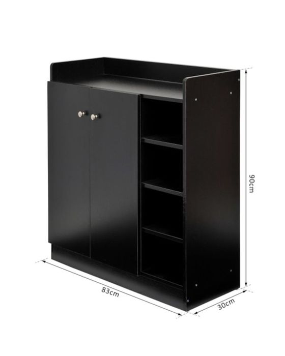 Pantofar (comoda pantofi) Homcom, PAL, negru, 83x30x90 cm