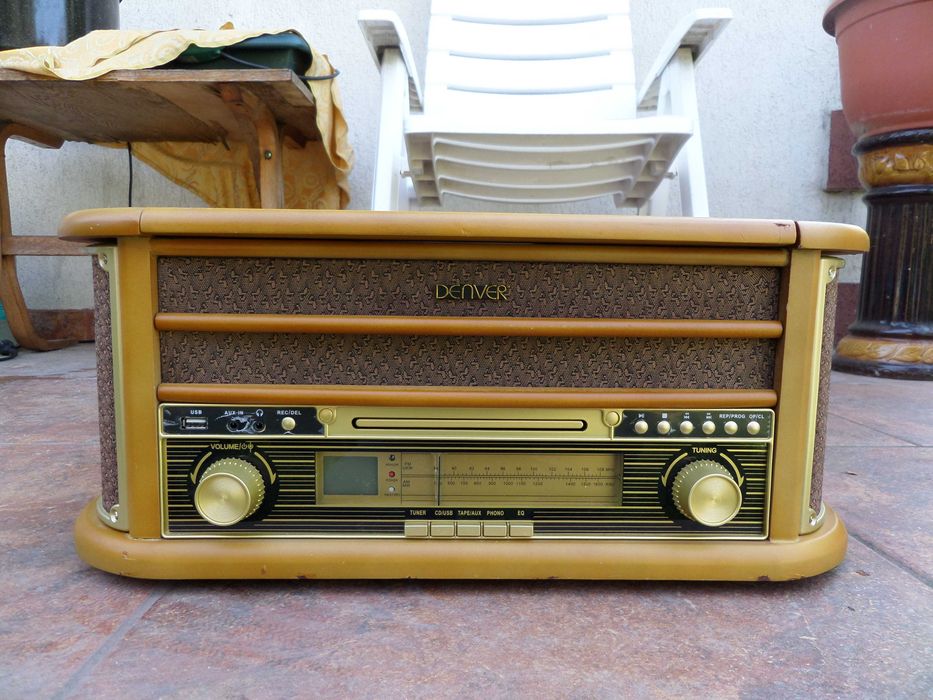 Sistem Audio Retro din Lemn Denver MCR-50MK3 • Pick-up, CD, Radio,Caseta, USB,inregistrare mp3