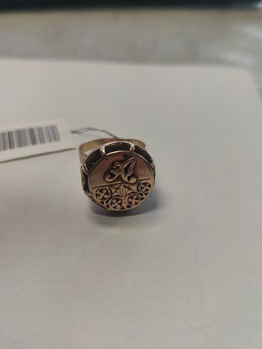 Стар златен пръстен от едно време С буква А 14карата 10.06гр 64размер