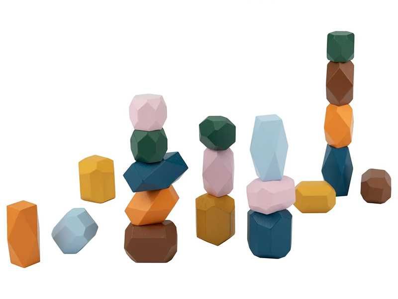 НОВИ! Детска играчка Дървени балансиращи камъни 20 части