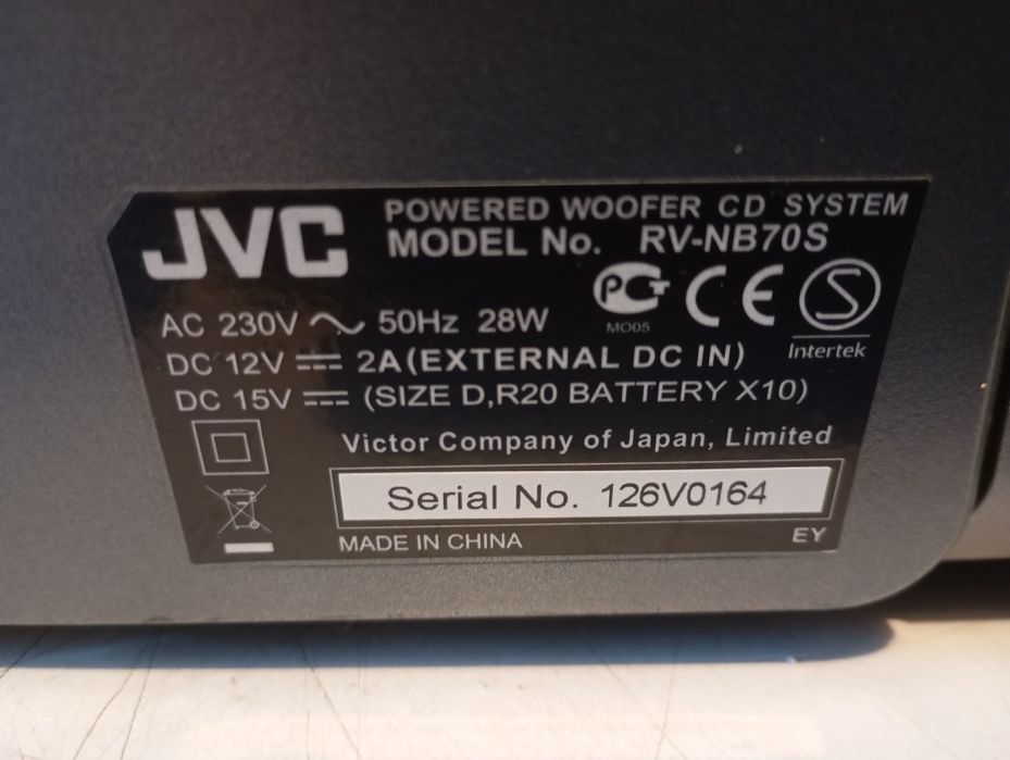 Boombox JVC model RV-NB70S