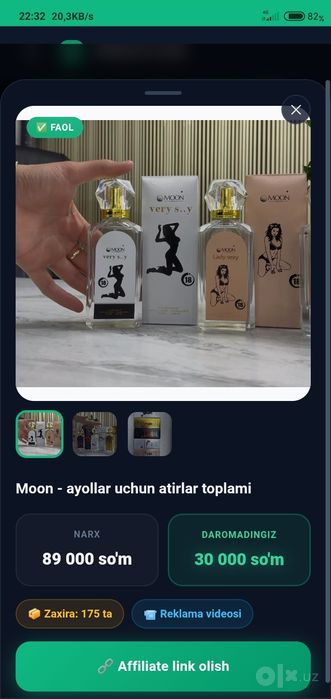 Moon ayollar uchun atir toplami 5 xil