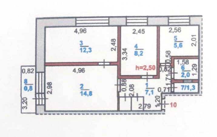 Продам 3х ком. квартиру. 13 мкр.