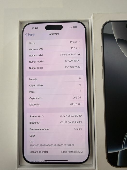 iPhone 16 Pro Max 256 Gb Alb