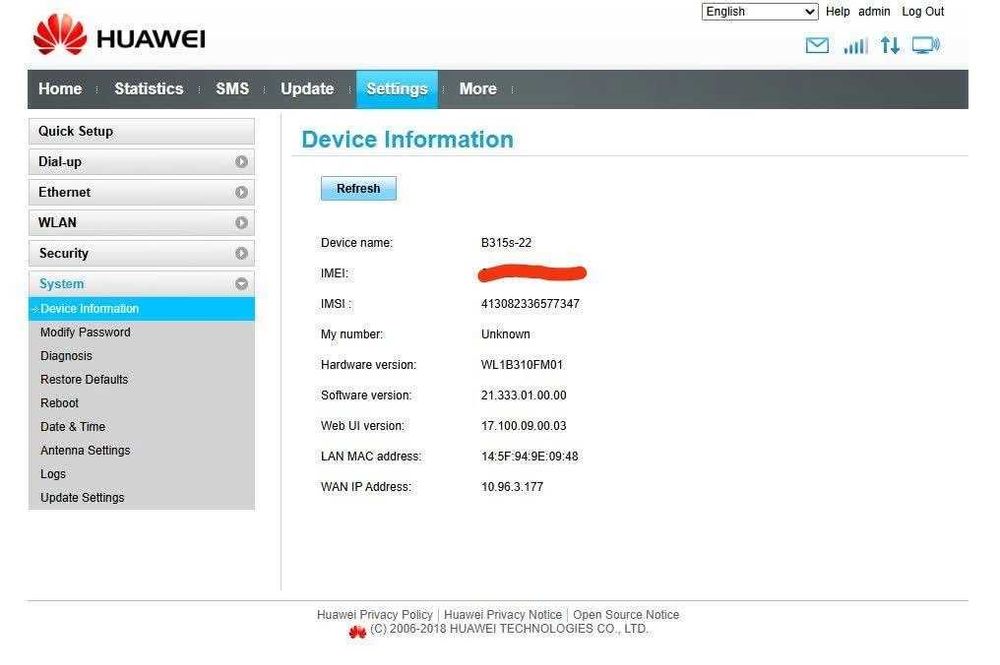 Router 4G Wi-Fi Huawei B315s-22 decodat cartela sim