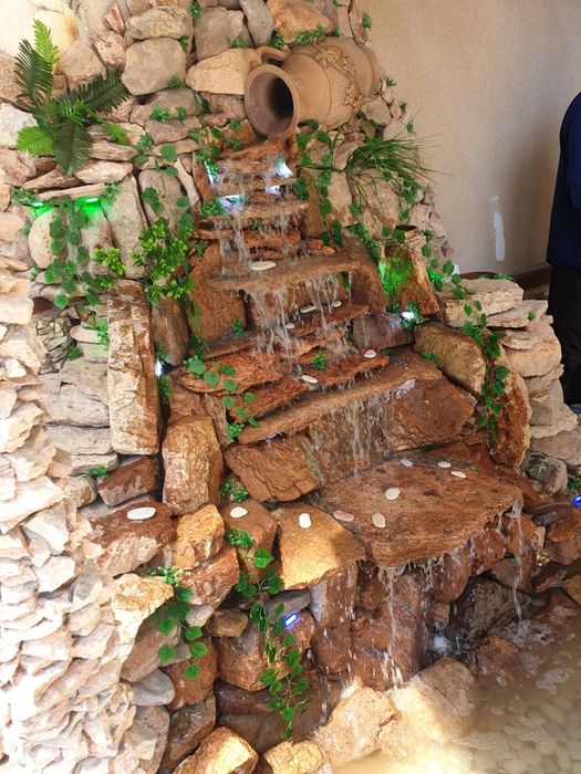 Водопад пруд можно для рыбок с пультом управления с подсветкой