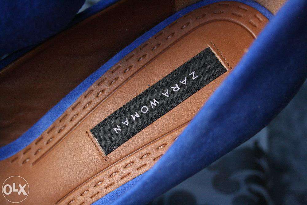 Pantofi albastri ZARA, pin-up cu platformă, nr.38