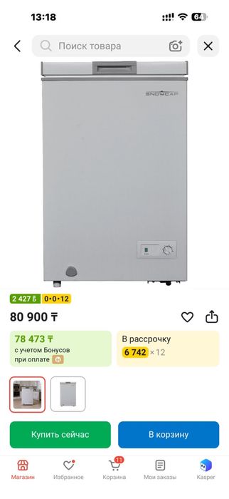 Морозильник 100л