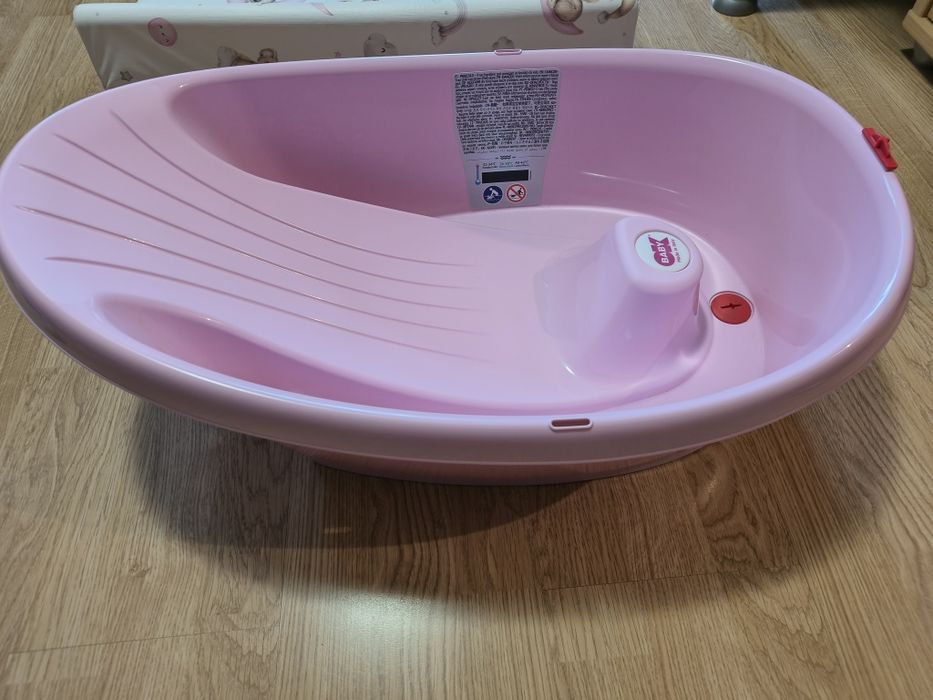 Cadita Onda Baby, Roz, Ok Baby cu termometru inclus