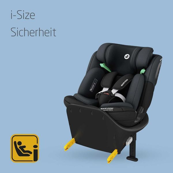 Детско Столче за Кола Maxi Cosi Emerald 360 S, i-Size, 2 години Гаранция, 0-36 кг, 360 Ротационна Система, G-CELL, Черно или Сиво, Ново