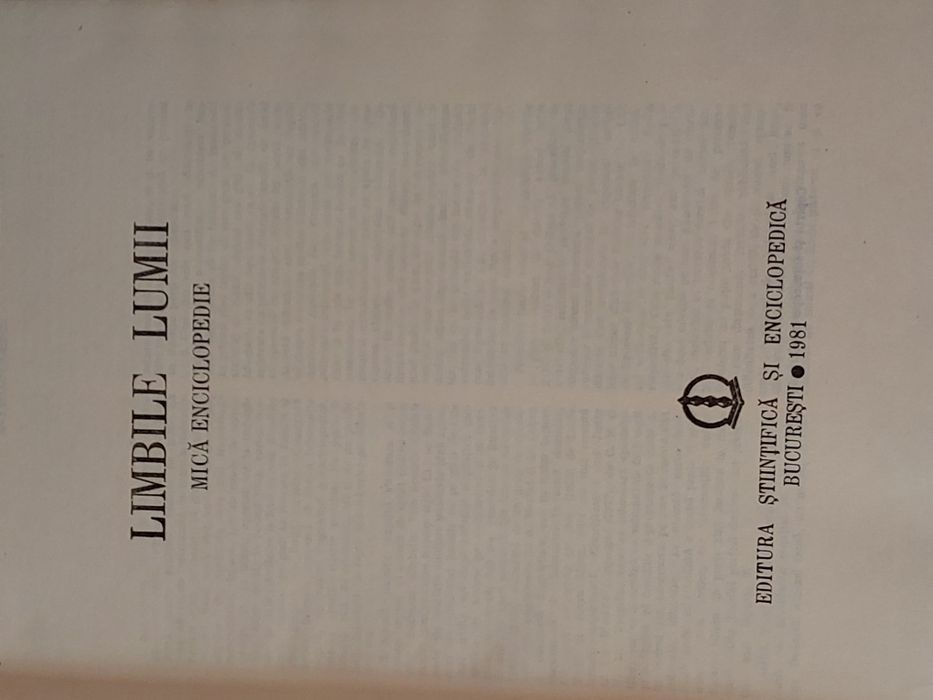 Limba lumii  Mică enciclopedie Volumul III